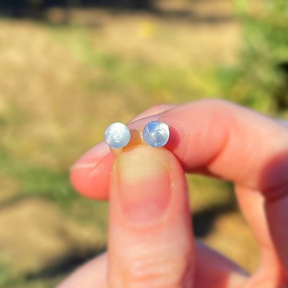 Jewelry - Genuine Rainbow Moonstone Earring Studs 925 silver!